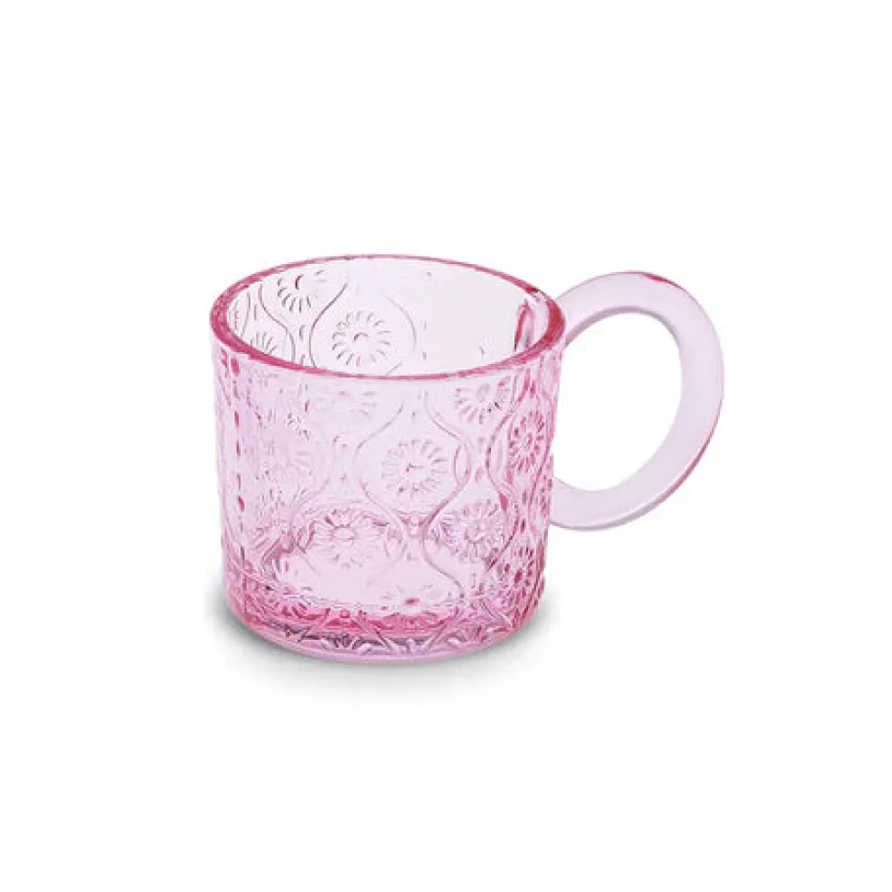 Karaca Miracle Glass Mug, 240ml, Powder Pink Circle