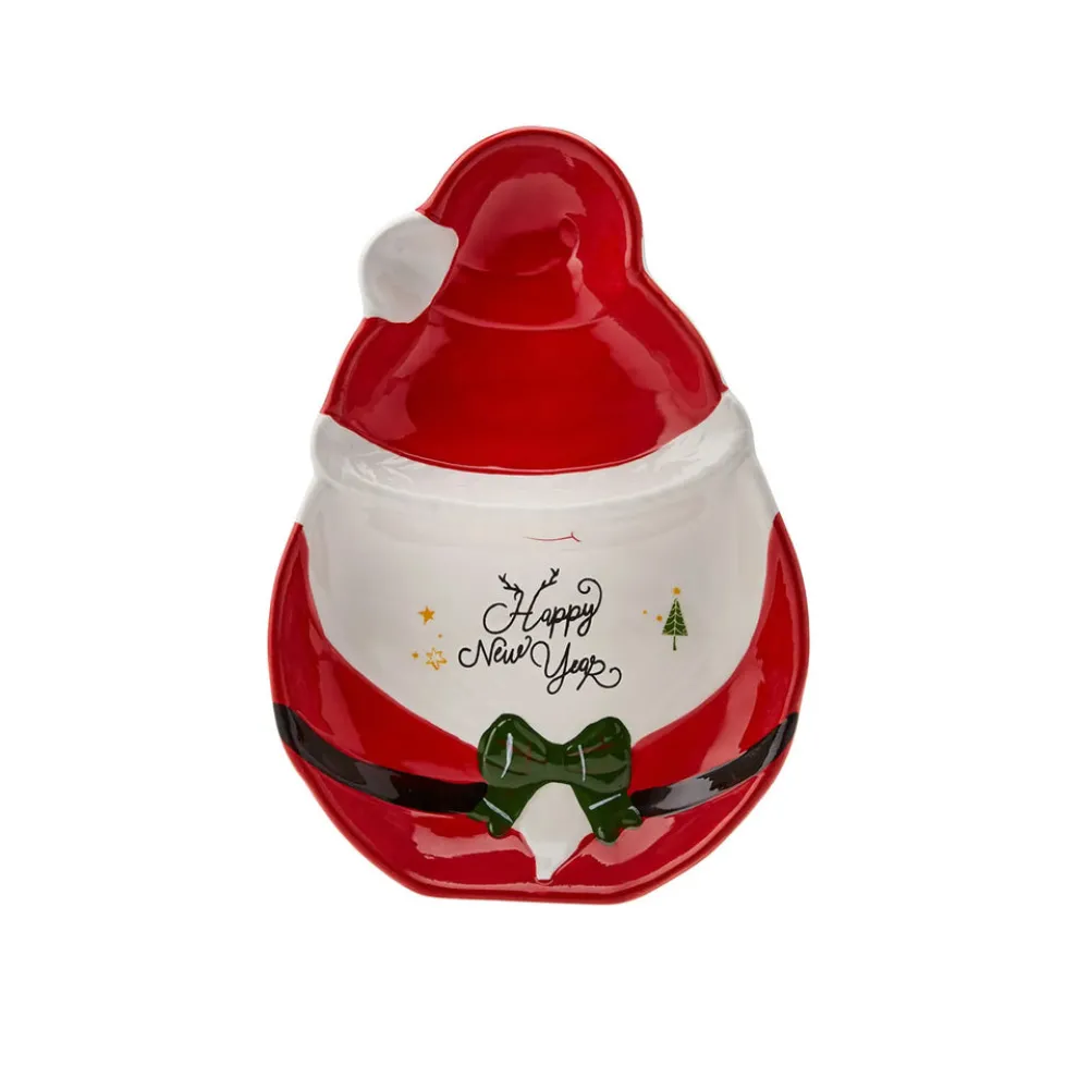 Karaca New Year Christmas Ceramic Serving Bowl, 22cmx11cmx3cm, Multi