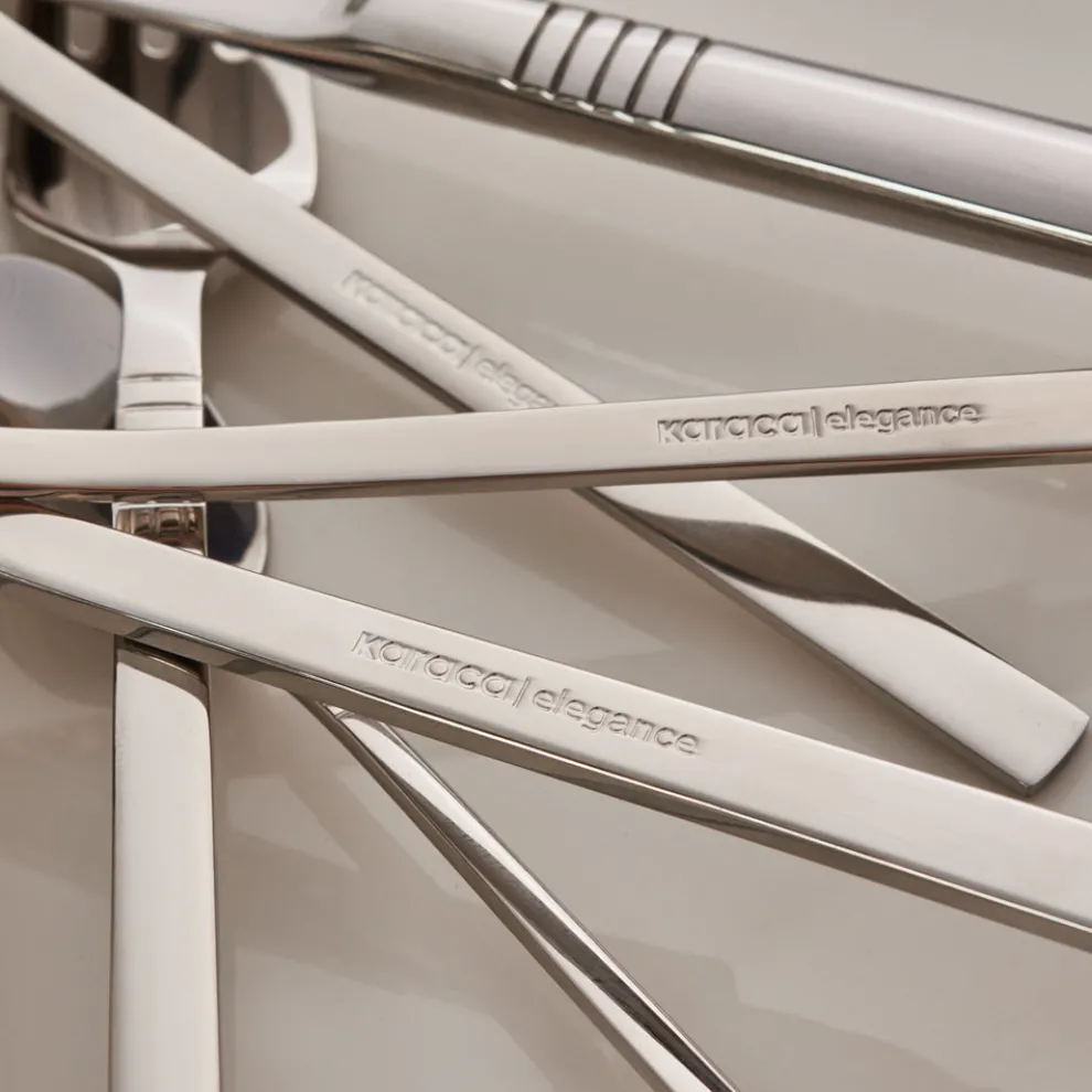 Karaca Nil 91-Piece Stainless Steel Cutlery Set with Serving Set, Silver