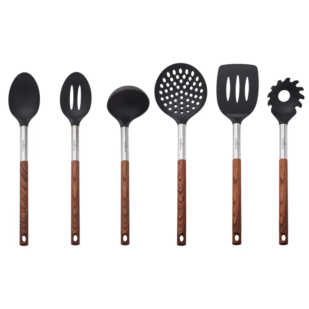 Karaca North Star 6 Piece Kitchen Utensil Set with Stand, Multi