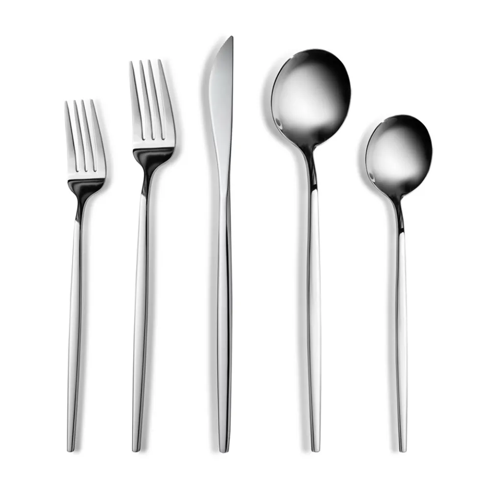 Karaca Orion Silver 60-Piece Stainless Steel Cutlery Set for 12 People, Silver