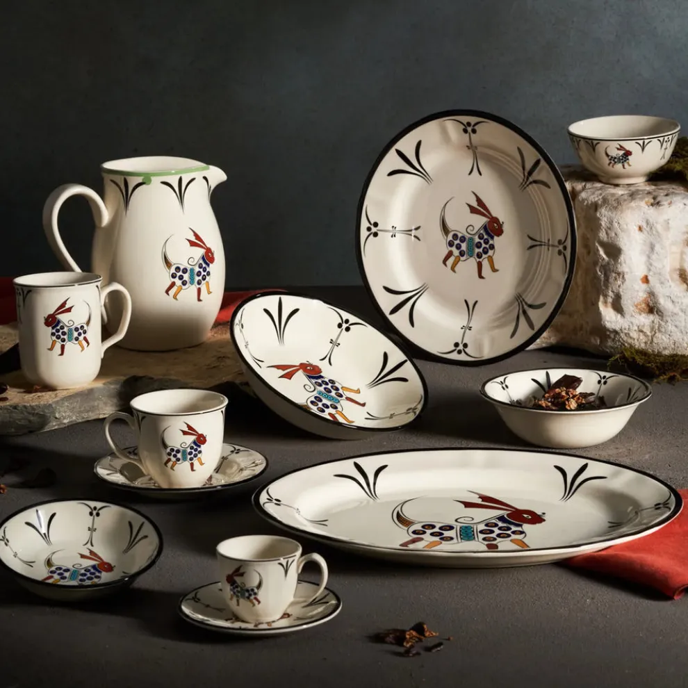 Karaca Paye Seljuk Collection Porcelain Snack Bowl, 12cm, Red Multi