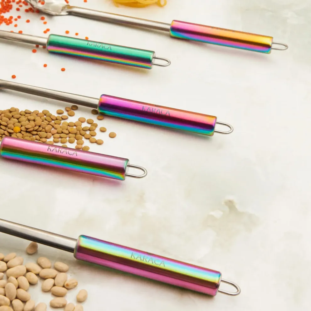 Karaca Pop Up 5 Piece Stainless Steel Kitchen Utensil Set, Multi