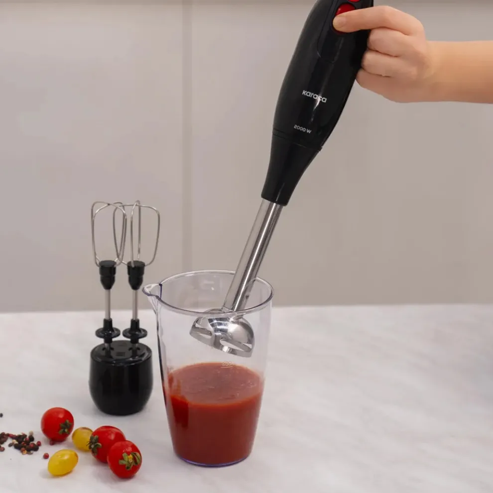 Karaca Pro-Multimax 6 in 1 Multi Purpose Food Processor, 2000W, Black