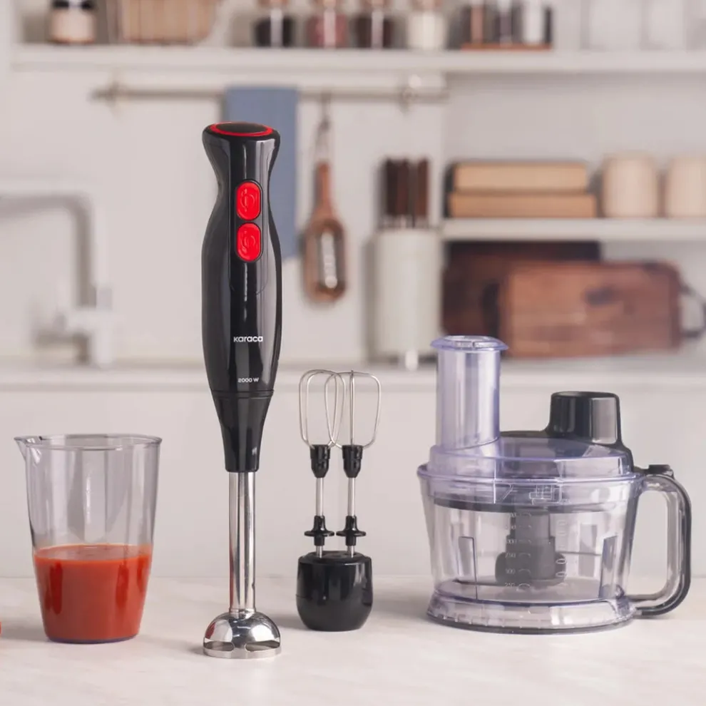 Karaca Pro-Multimax 6 in 1 Multi Purpose Food Processor, 2000W, Black