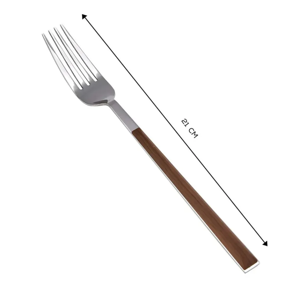 Karaca Salzburg Stainless Steel Table Fork, 21cm, Brown