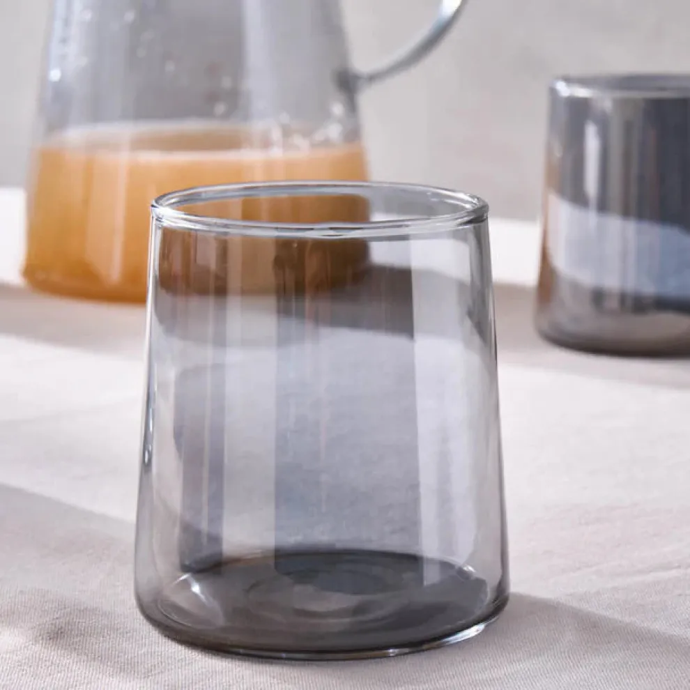 Karaca Serene 7-Piece Tumbler Glass Set, Anthracite