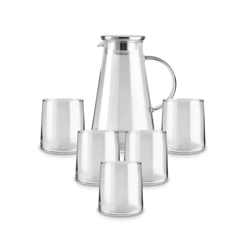 Karaca Serene 7-Piece Tumbler Glass Set, Anthracite