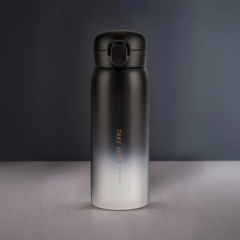Karaca Skyfall Leak-Proof Stainless Steel Flask, 350ml, Black