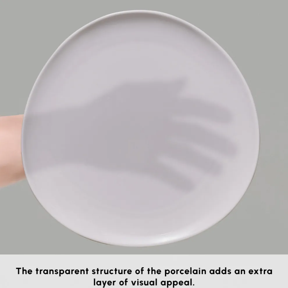 Karaca Stream Bone China Middle 34-Piece Serveware Set for 6 People, White