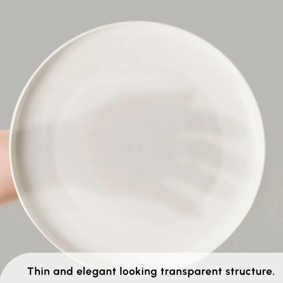 Karaca Stream Bone China Remi 18-Piece Bone China Dinner Set for 6 People, White