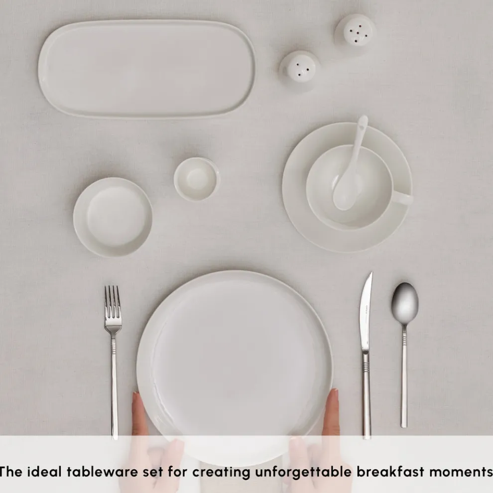 Karaca Stream Pure Favaro 38-Piece Serveware Set for 6 People, White