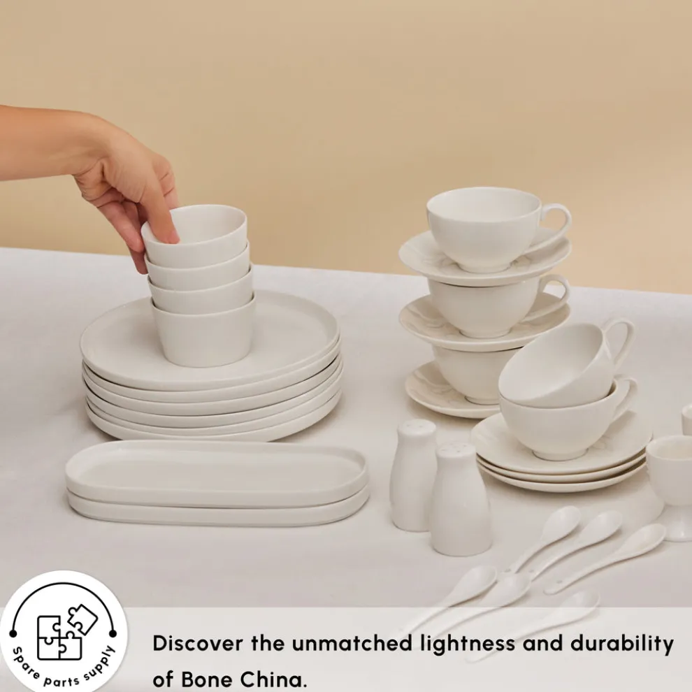 Karaca Stream Pure Favaro 38-Piece Serveware Set for 6 People, White