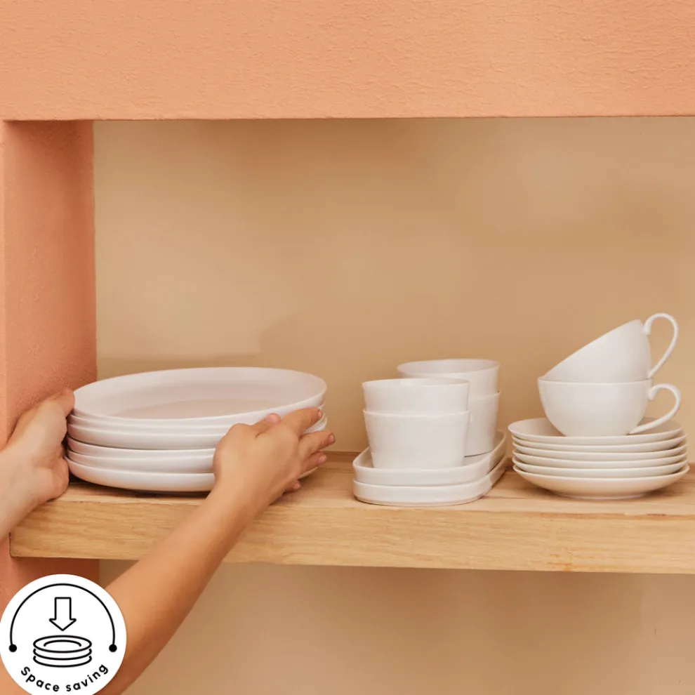 Karaca Stream Pure Favaro 38-Piece Serveware Set for 6 People, White