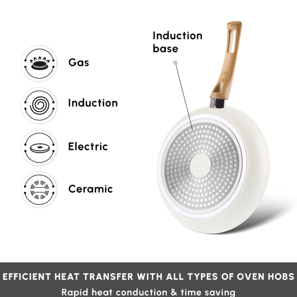 Karaca Swiss Crystal Non-Stick Induction Frying Pan, 30cm, Creamy