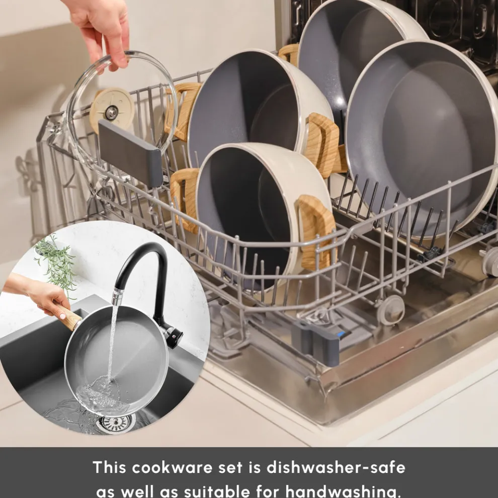 Karaca Swiss Crystal Non-Stick Induction Frying Pan, 30cm, Creamy