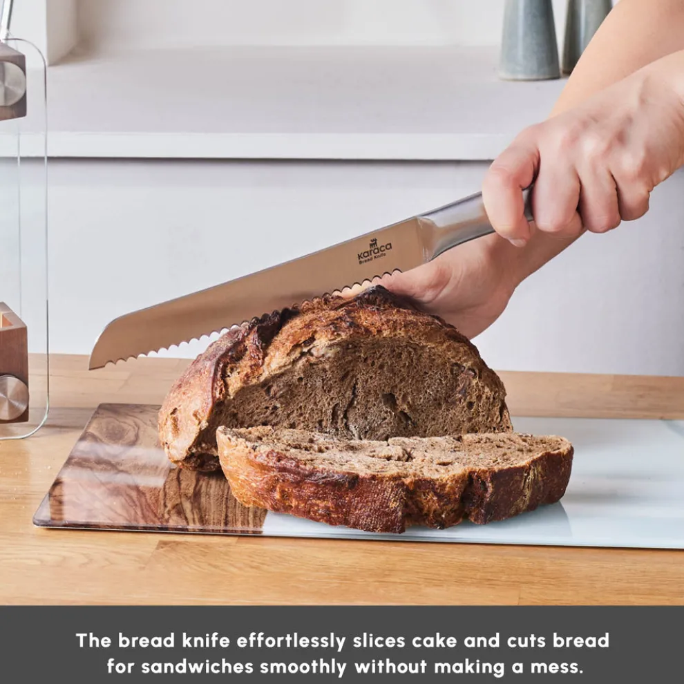 Karaca Venus 6 Piece Knife Block Set, Silver