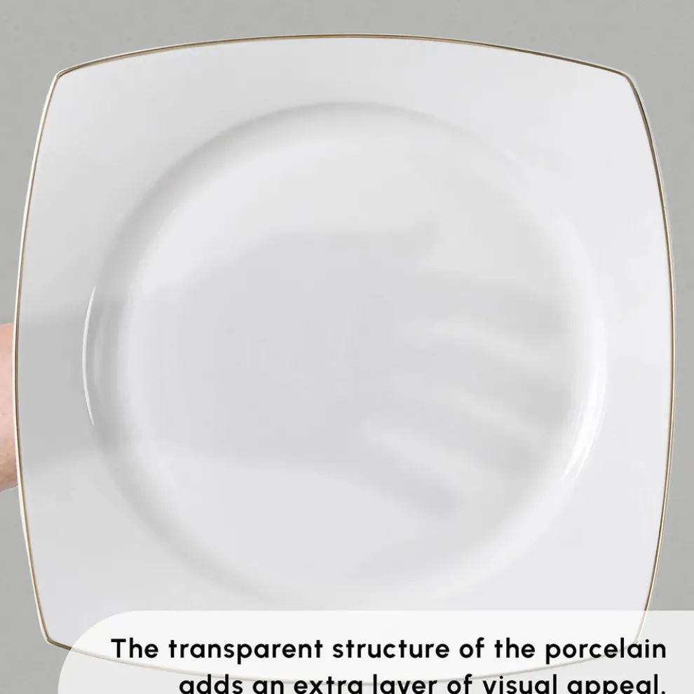 Karaca Vesta 52-Piece Bone China Dinner Set for 12 People, Gold