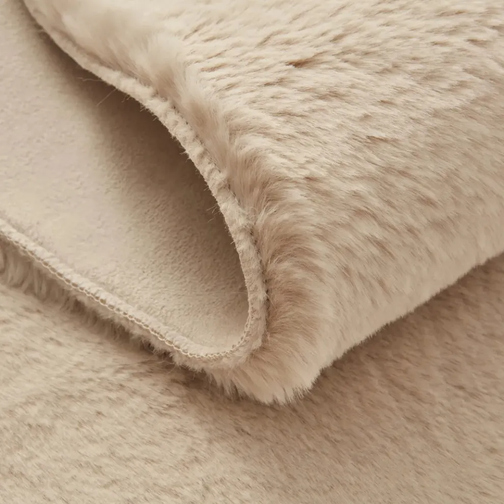 Kasmir Rugs 7/24 Premium Faux Fur Rug, 80cmx150cm, Beige