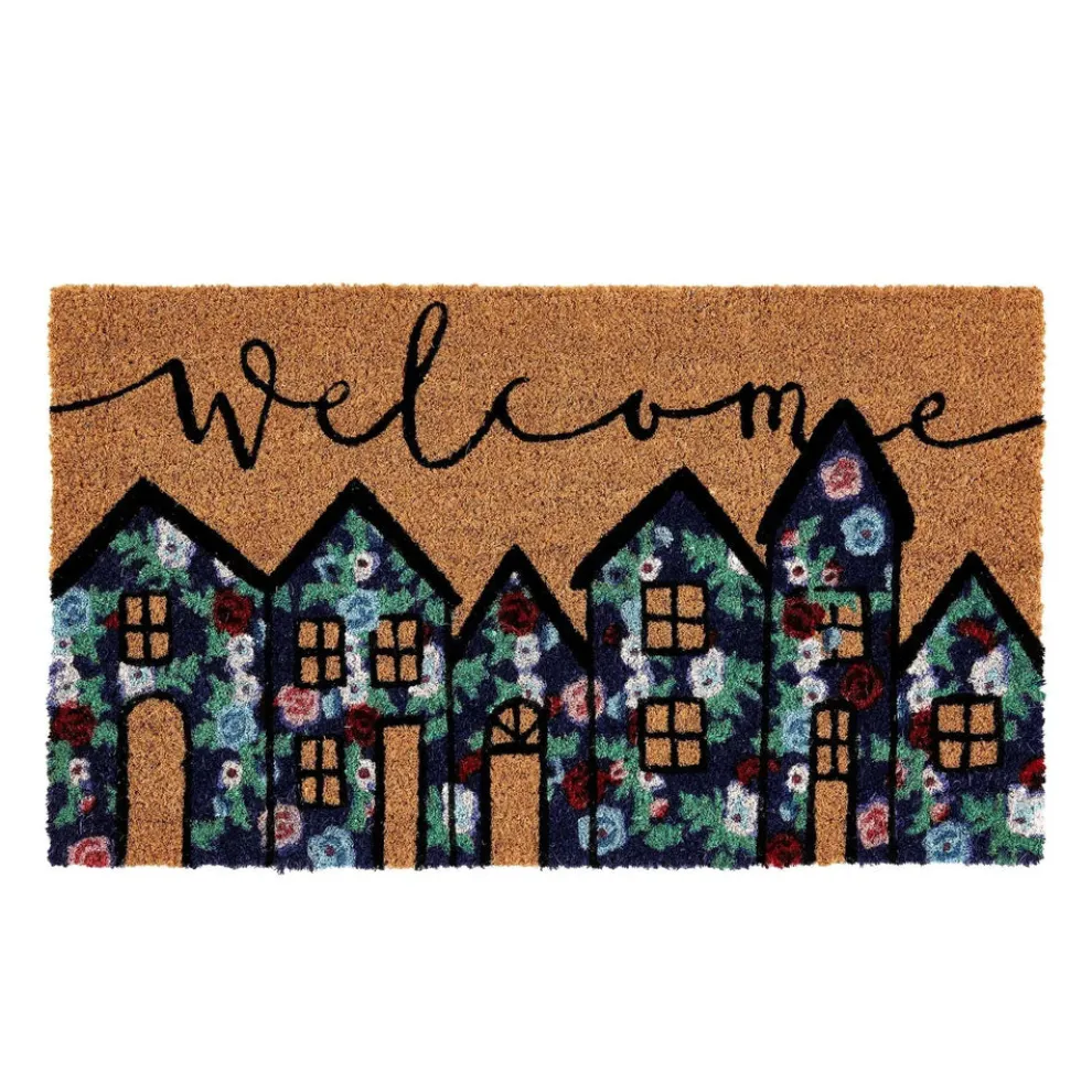 Kasmir Rugs Welcome 100% Natural Coconut Shell Fiber Door Mat, 44cmx71cm, Multi