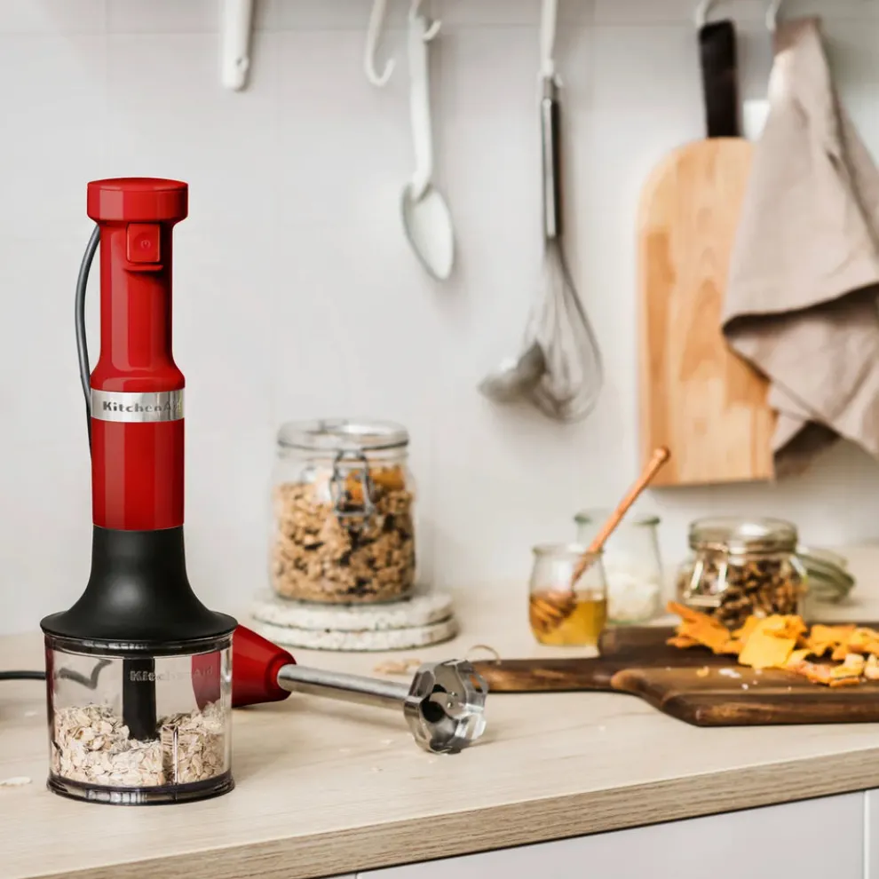 KitchenAid Hand Blender with Accessories, 1L Bottle, 180W, Empire Red