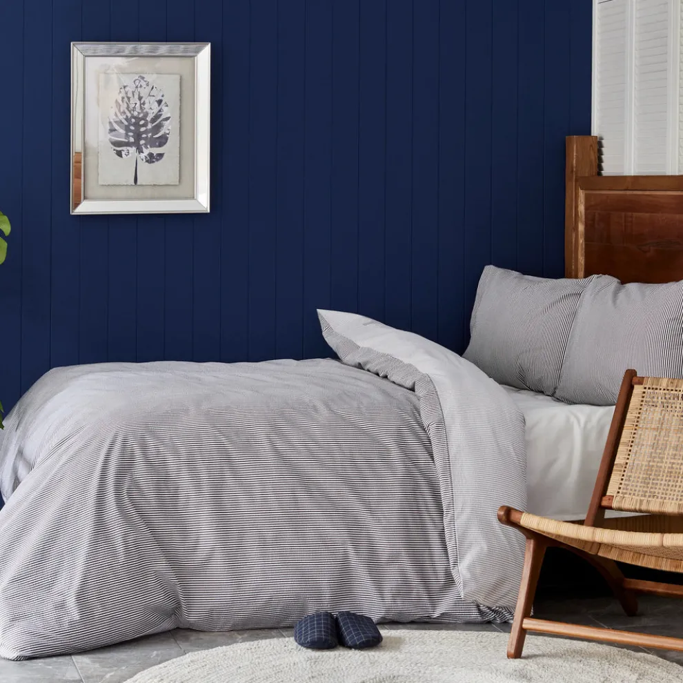 Nautica Home Darya 100% Turkish Cotton Duvet Cover Set, Double, 200cmx200cm, Grey