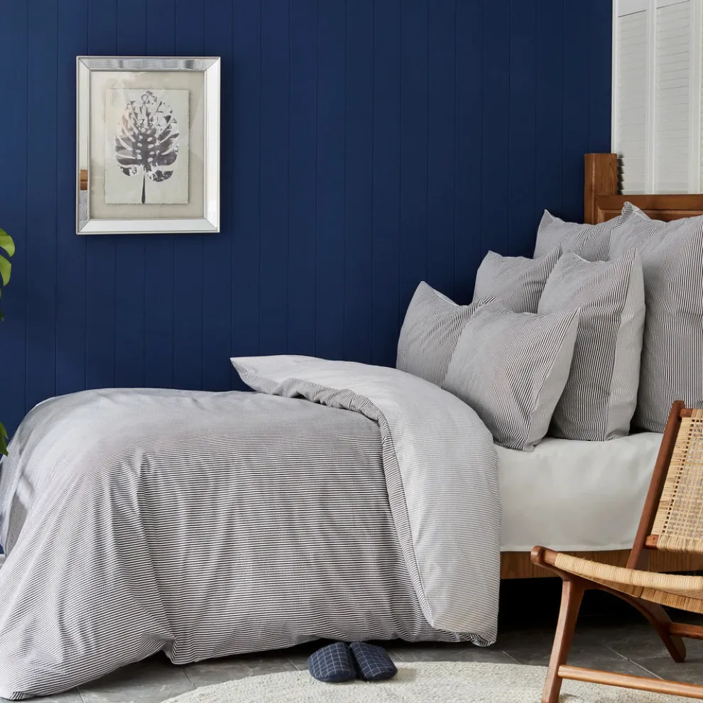 Nautica Home Darya 100% Turkish Cotton Duvet Cover Set, Double, 200cmx200cm, Grey