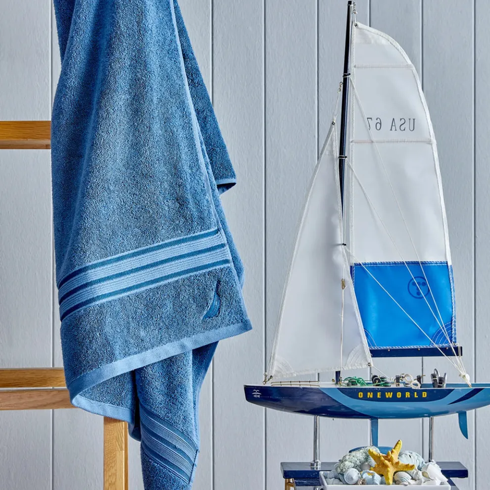 Nautica Home Ocean 100% Turkish Cotton Bath Towel, 70cmx140cm, Azure