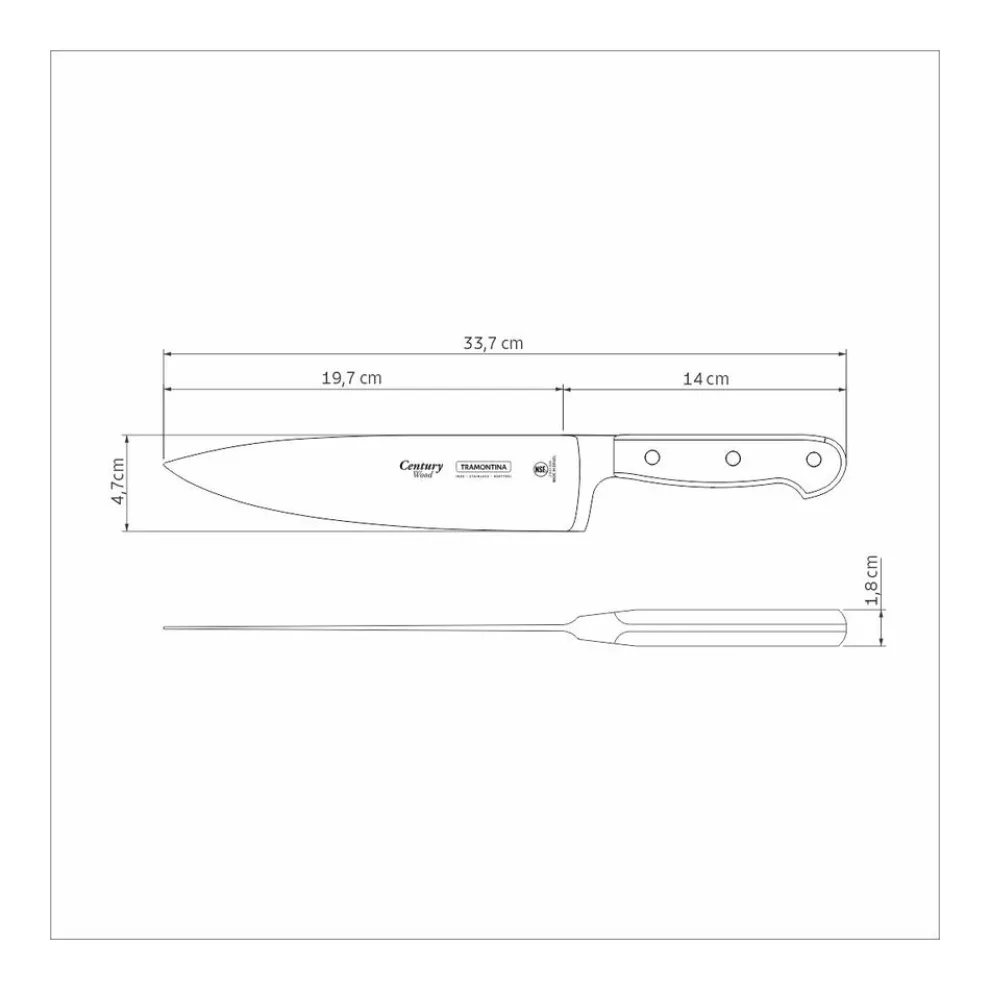 Tramontina Stainless Steel Chef's Knife, Inox